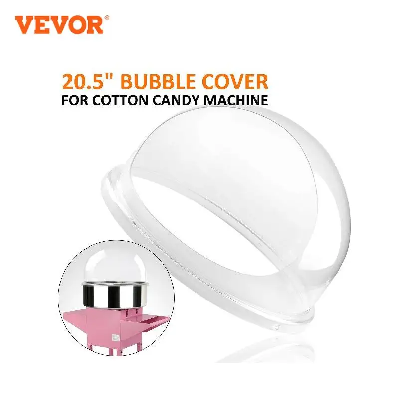 

VEVOR 21" Commercial Cotton Candy Machine Cover Clear Floss Sugar Maker Bubble Shield Dome Childrens Party Holiday Celebration