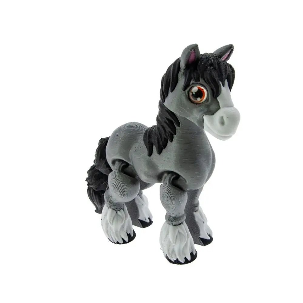 All-in-one Molding 3D Printed Horse Crystal Horse Rotatable 3D Printed Diceratops Horse Poseable Joints Laser