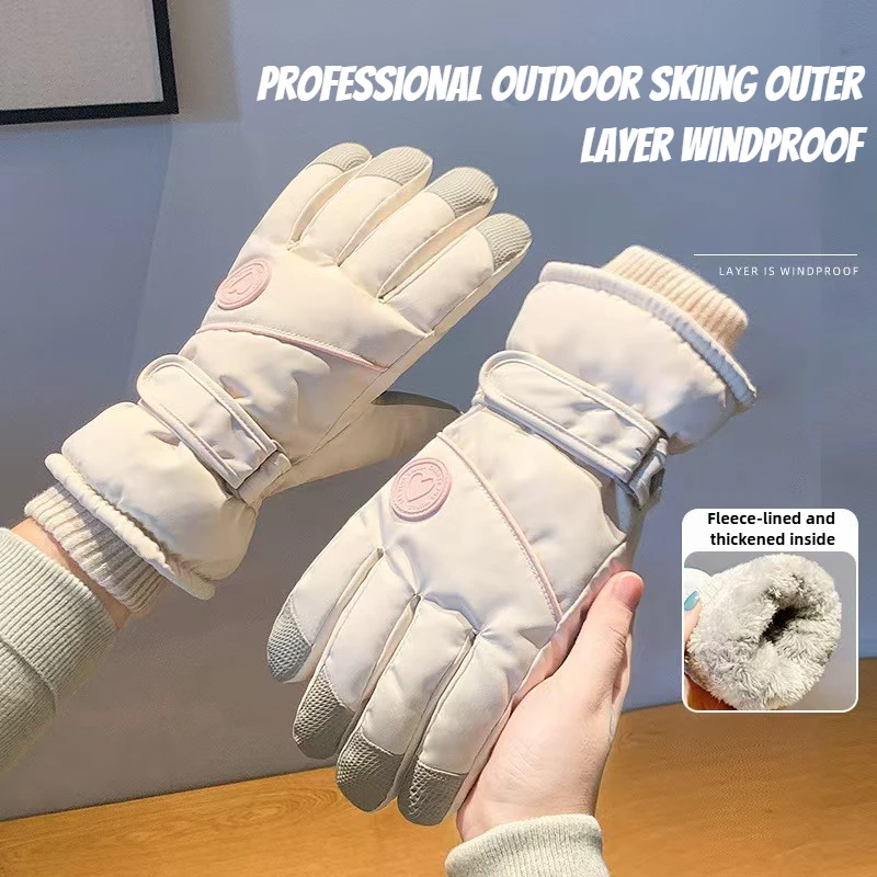 Women Winter Skiing Gloves 2026 New Fashion Fleece Lined Thick Warm Cold Resistant Touchscreen Electric Bike Riding Gloves Women Winter Skiing Gloves 2026 New Fashion Fleece Lined Thick Warm Cold Resistant Touchscreen Electric Bike Riding Gloves
