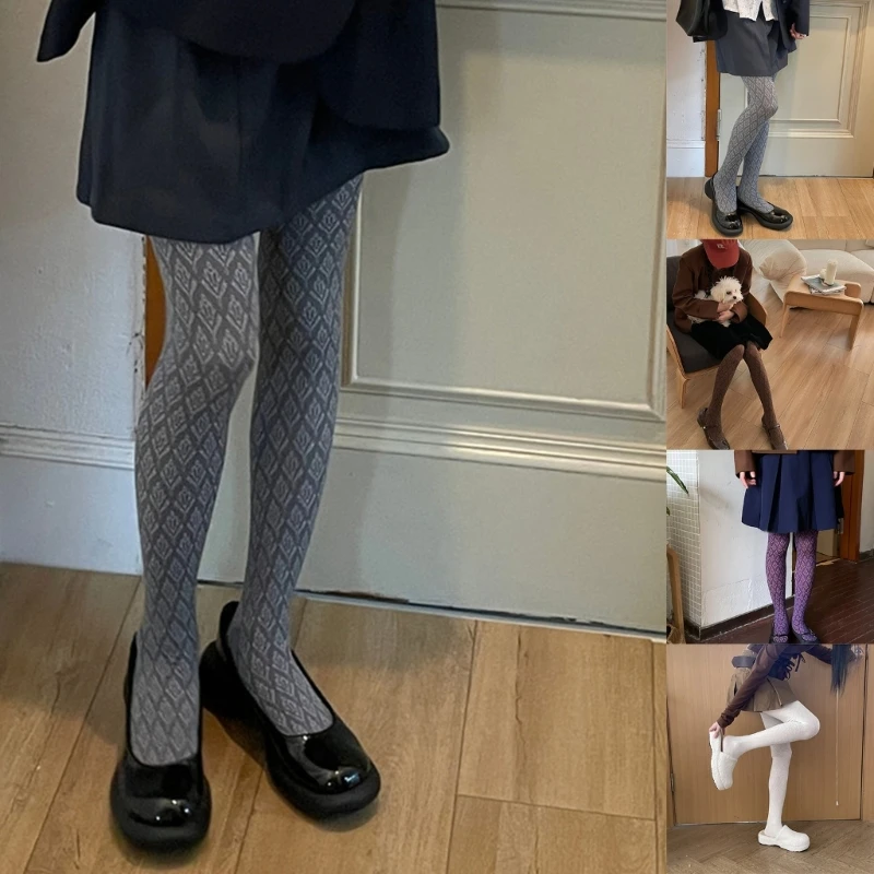 

Женские винтажные утягивающие чулки с темным цветочным узором, утепленные колготки, колготки