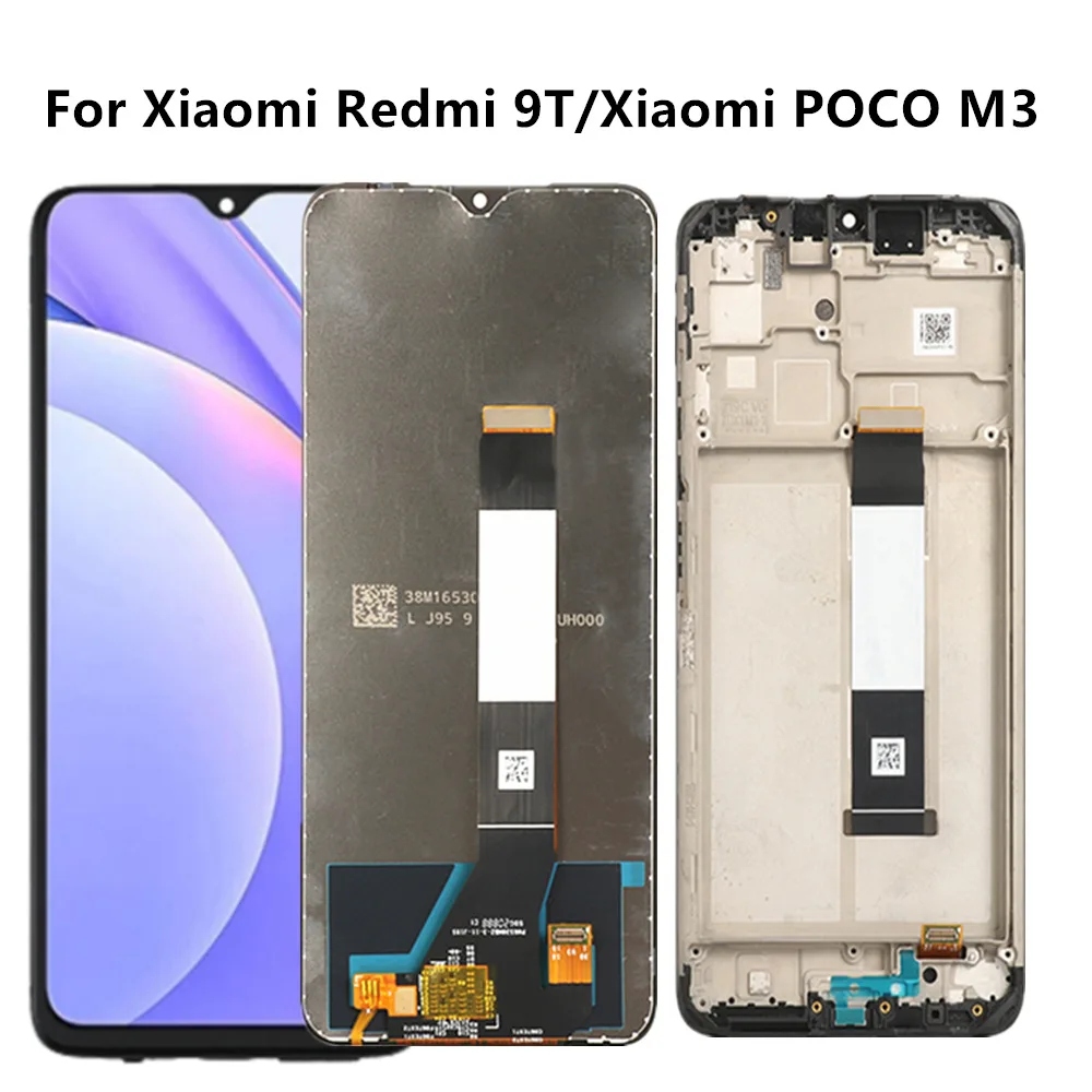

6.53" For Xiaomi Redmi 9T LCD Display Touch Screen Digitizer Assembly With Frame J19S M2010J19SG M2010J19SY