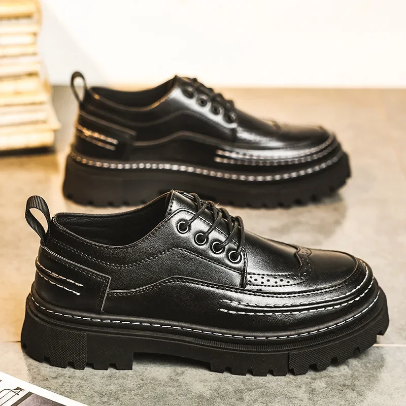 Male Leather Shoes Office Formal British Style Wedding Casual for Men leather shoes