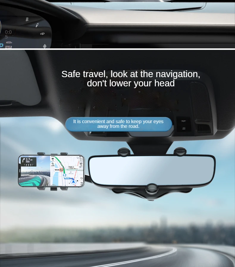 Soporte Universal para Celular en Espejo Retrovisor: Conduce con Comodidad y Seguridad