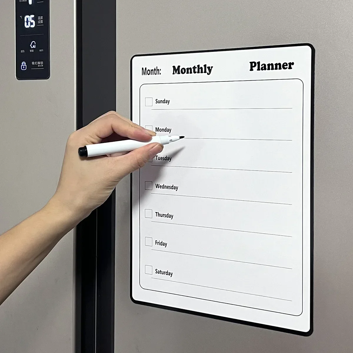 Magnetic Refrigerator Dry Erase Calendar Monthly Planner Whiteboard Record Message Board Memo Pad Wall Calendar Supplies