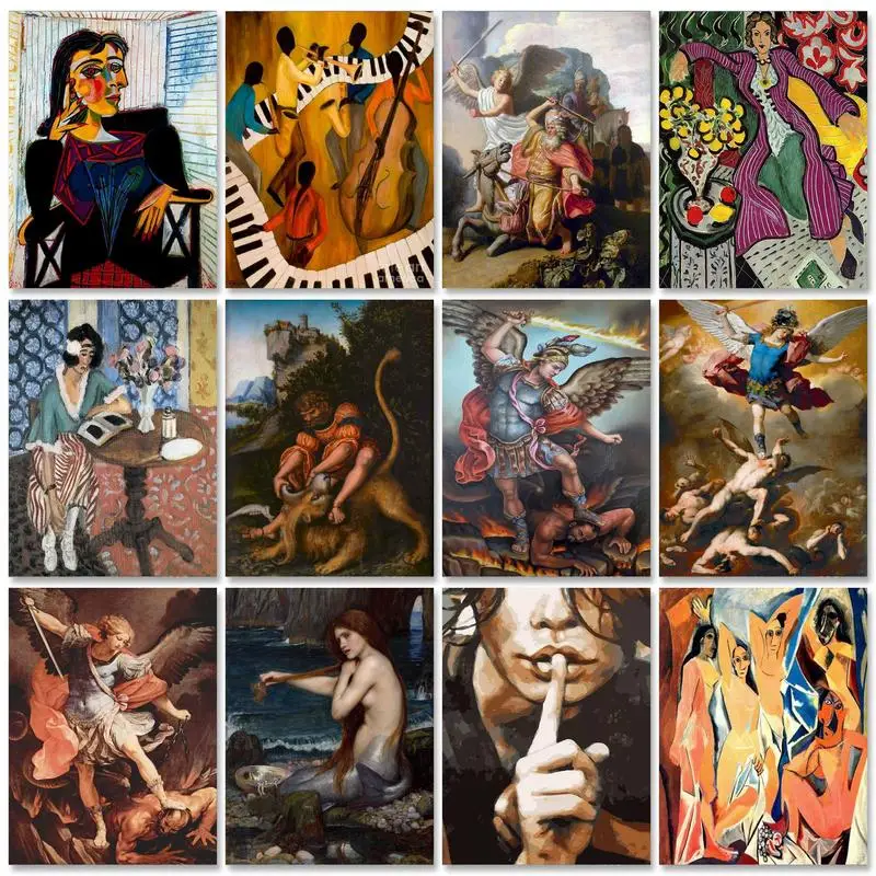 

CHENISTORY Frame Picture Diy Painting By Numbers For Adults Abstract Famous Painting Kill Time Wall Art Handicrafts For Home Art