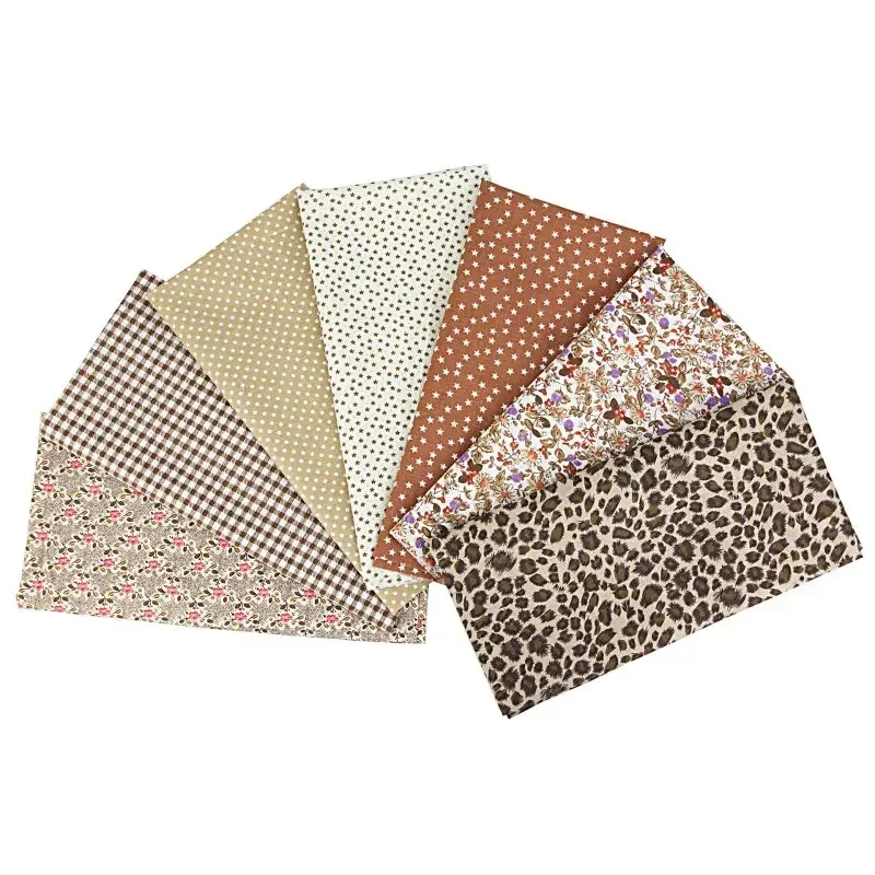 Printed Cloth Quilting Fabrics For Craft Sewing Needlework DIY Handmade Accessories 7PCS 24x25cm Cotton Patchwork Fabric