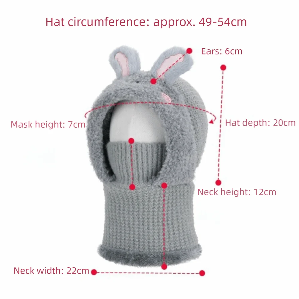 Polyester Kids Winter Hat Scarf Set Warm Ears Protection