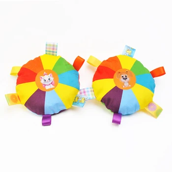 Colorful Taggie Ball Soft Plush Sensory Rattle Ball Toy for Small Dogs