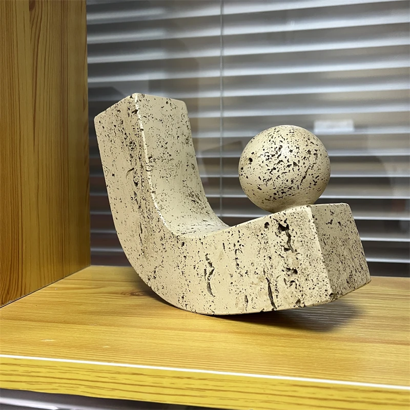 NordicStyleGeometricBallDecorationResinAbstractArtSculpture