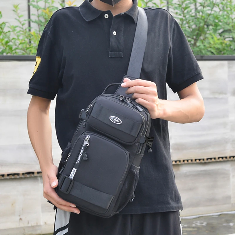 Riding backpack for men, men's chest bag, casual men's single shoulder bag, lightweight and large-capacity crossbody bag - 6