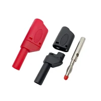 20Pcs/10Pairs 4mm Male Retractable Sheath Stackable Banana Plug Wire Solder Connector Red Black 3