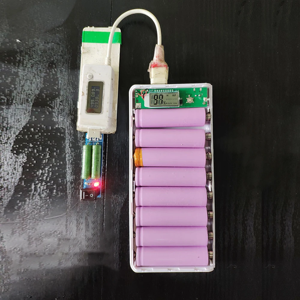 Battery case 8*18650 battery holder dual USB power bank battery box mobile phone charger DIY shell case for Xiaomi