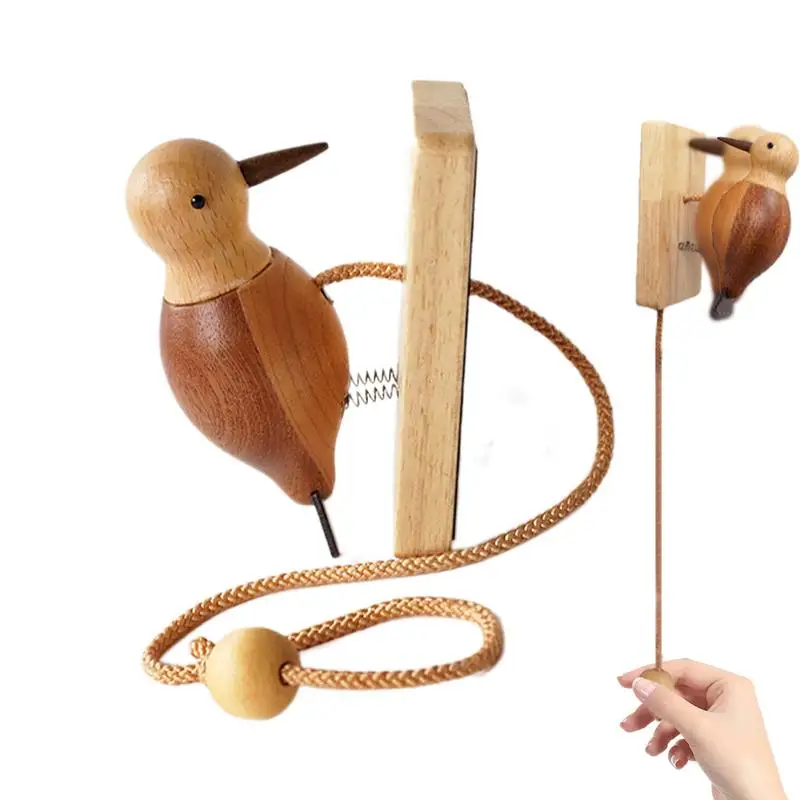 

Woodpecker Doorbell Antique Door Knockers Handmade Ornament Creative Wooden Door Knocker Artistic Front Door Decor Accessories