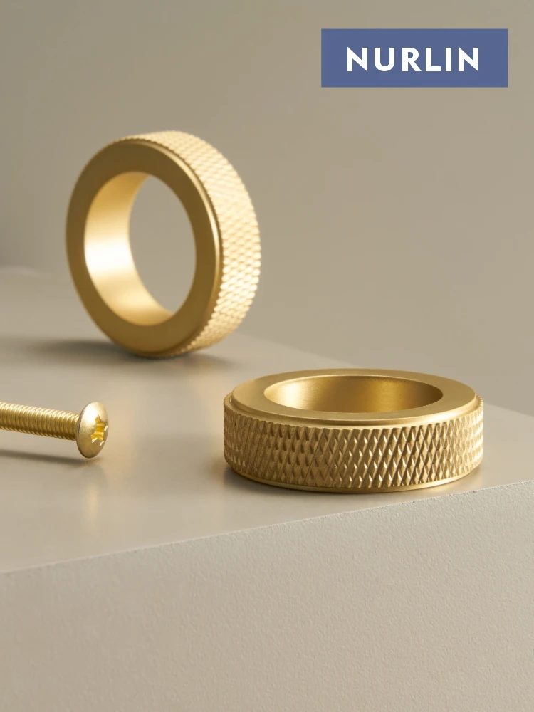 nurlin solid brass finger ring knurling handle 04