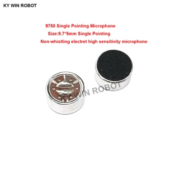 10 PZ/LOTTO Capsula Microfonica 9x7x5mm 9750, Microfono a Condensatore Elettrete Unidirezionale Anti-Interferenza ad Alta Sensibilità per Frequenze Medie