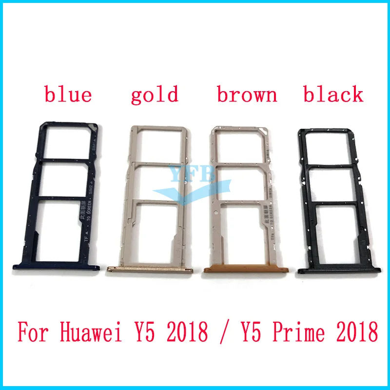 Tiroir Double SIM + SD Pour Huawei Y5 (2018) - Doré - Pièce De Rechange Neuve