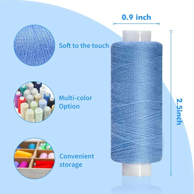 24pcs Sewing Thread Spools Polyester Thread for Hand & Machine Sewing DIY Kit for Beginners Home 24 Mixcolor sewing tools embroidery machine thread kit
