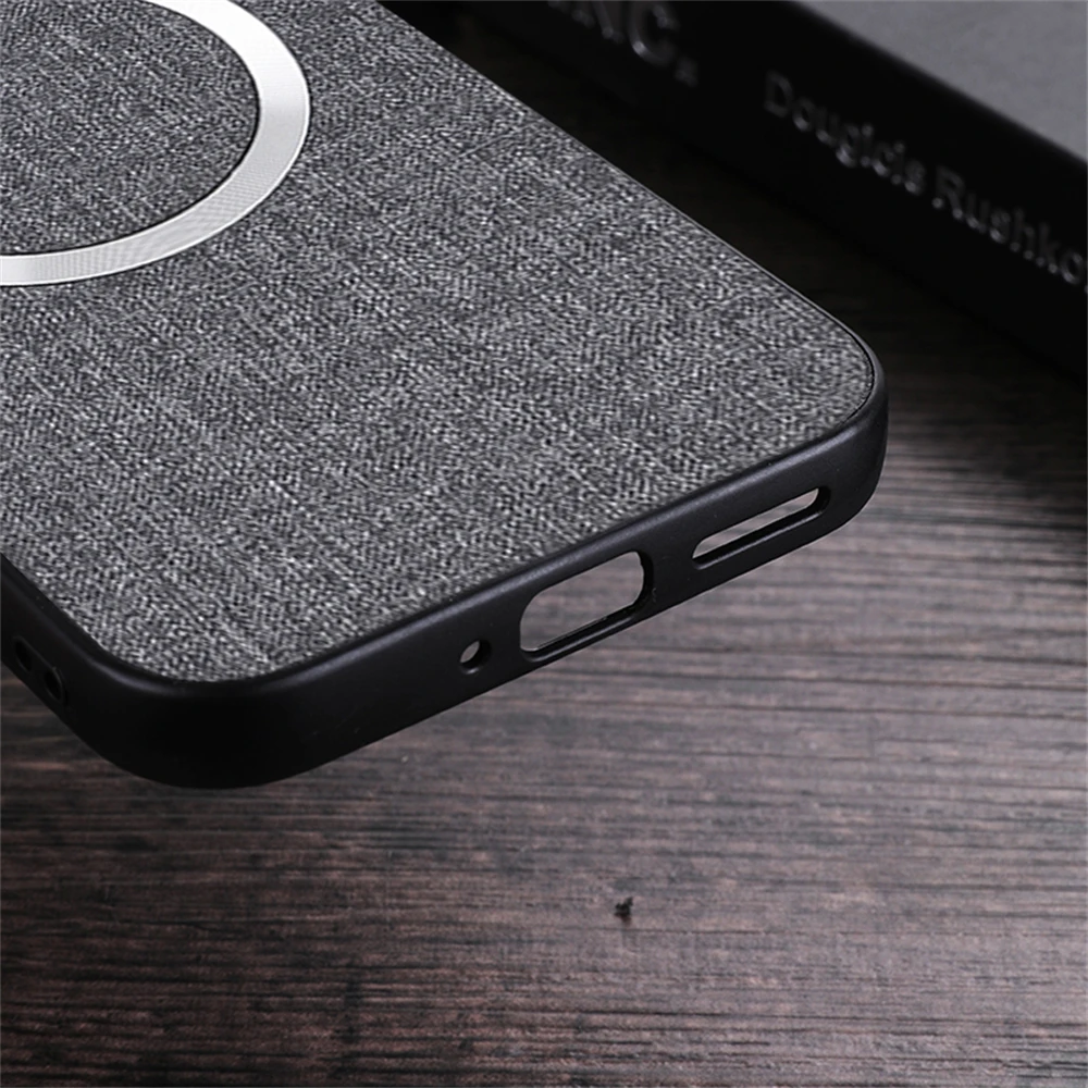 Luxury Magnetic Wireless Charging Leather Case - Shockproof Back Cover