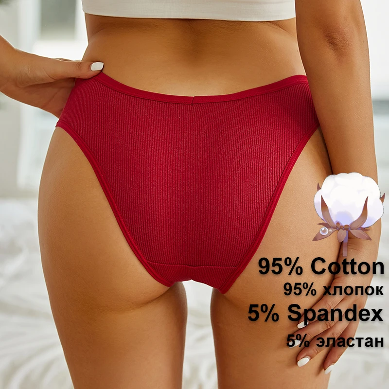 Women Panties 3Pcs Cotton Solid Comfort Underwear Skin-friendly Briefs Low-Rise Intimates M-4XL