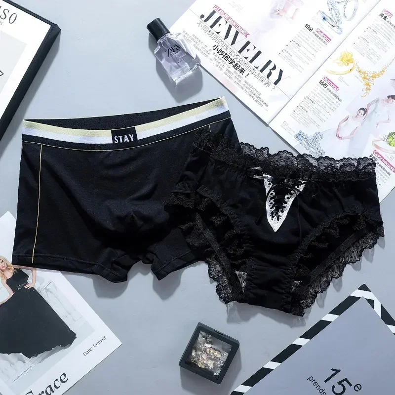 

for Mens Briefs Matching Boxer Piece Shorts New Lace Set Panties Womens Couple Fashion Two And Lovers Sexy Underwear Underpants