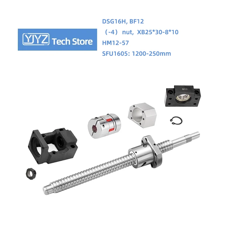 

Высокоточный шариковый винт C5/C7 SFU1605, длина 1200-2550 мм +(-4) гайка + Стандартный литой алюминий + BF12 + DSG16H + муфта XB 25*30-8*10 мм