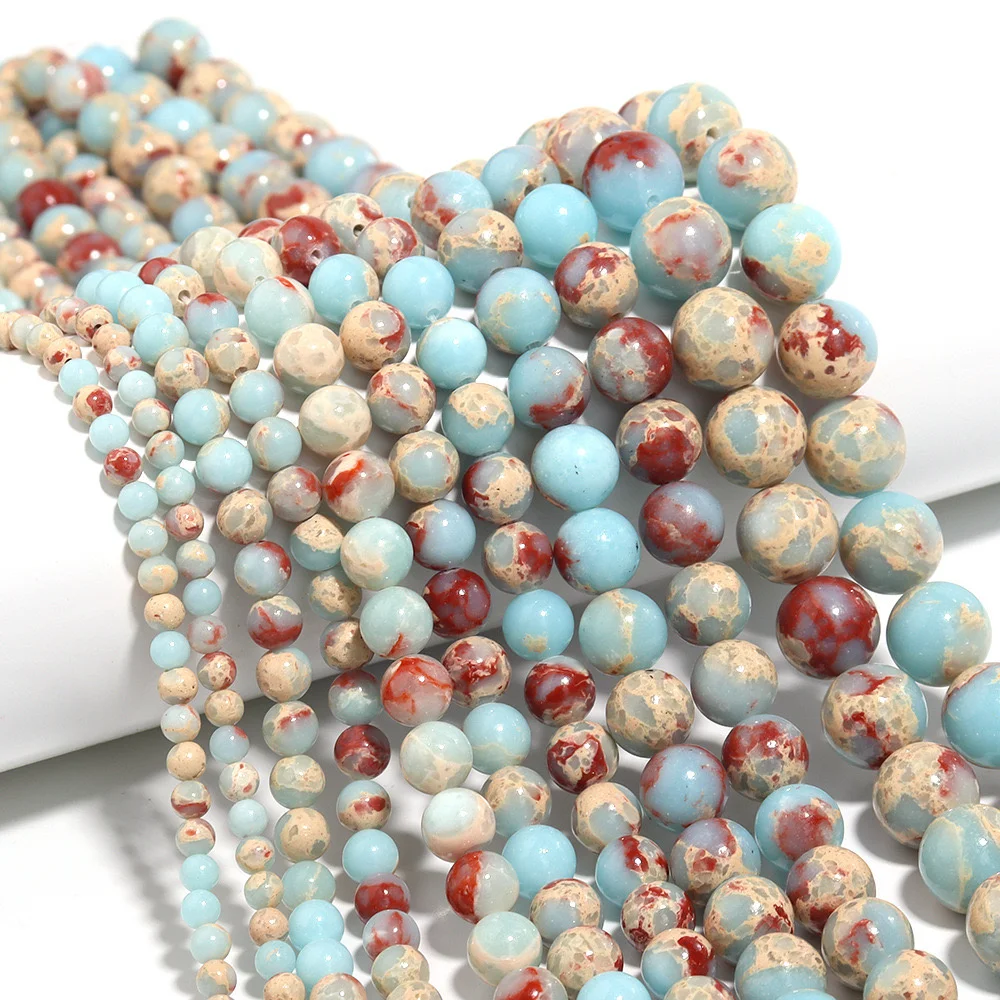 

Natural Shoushan Snakeskin Stone Round Loose Beads 4/6/8/10/12mm Pick Size for Jewelry Making Supplies DIY Bracelet Raw Material