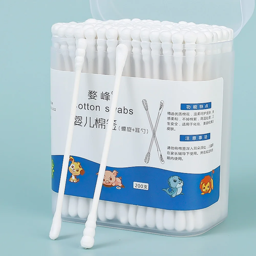 Baby Ear Scoop Cleaning Cotton Swabs Children Special Fine-headed Disposable