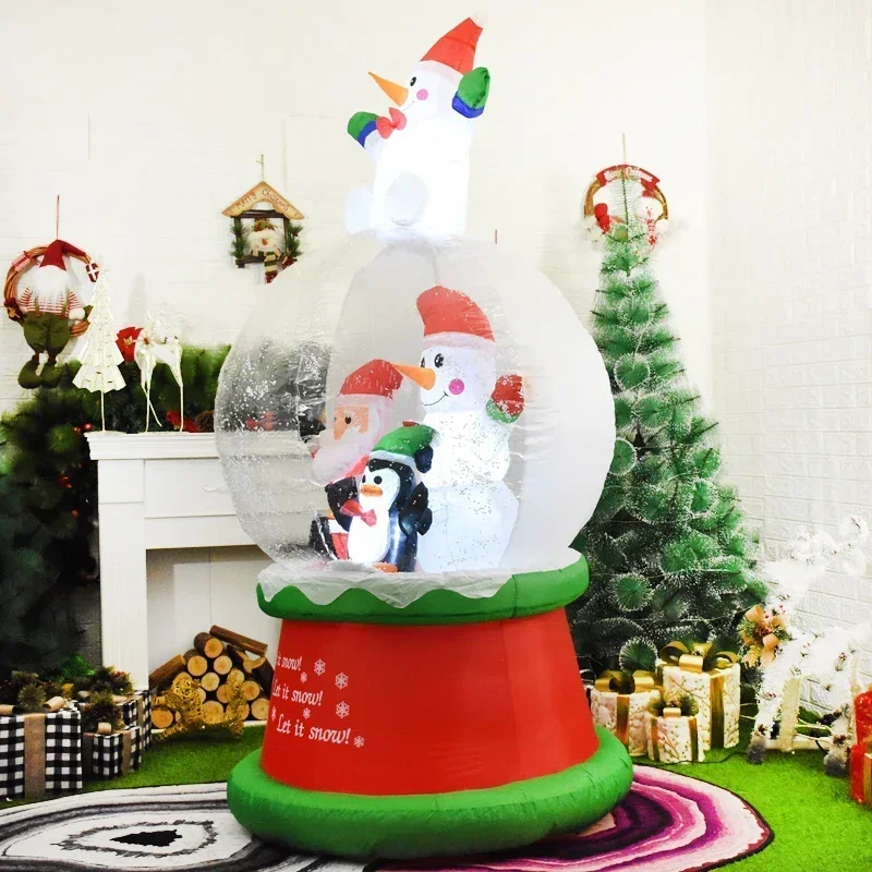 Inflatable Snowball Christmas Decoration for Home Garden Santa Snow Globe Led Light Inflatable Toys New Year Party Outdoor Decor 3