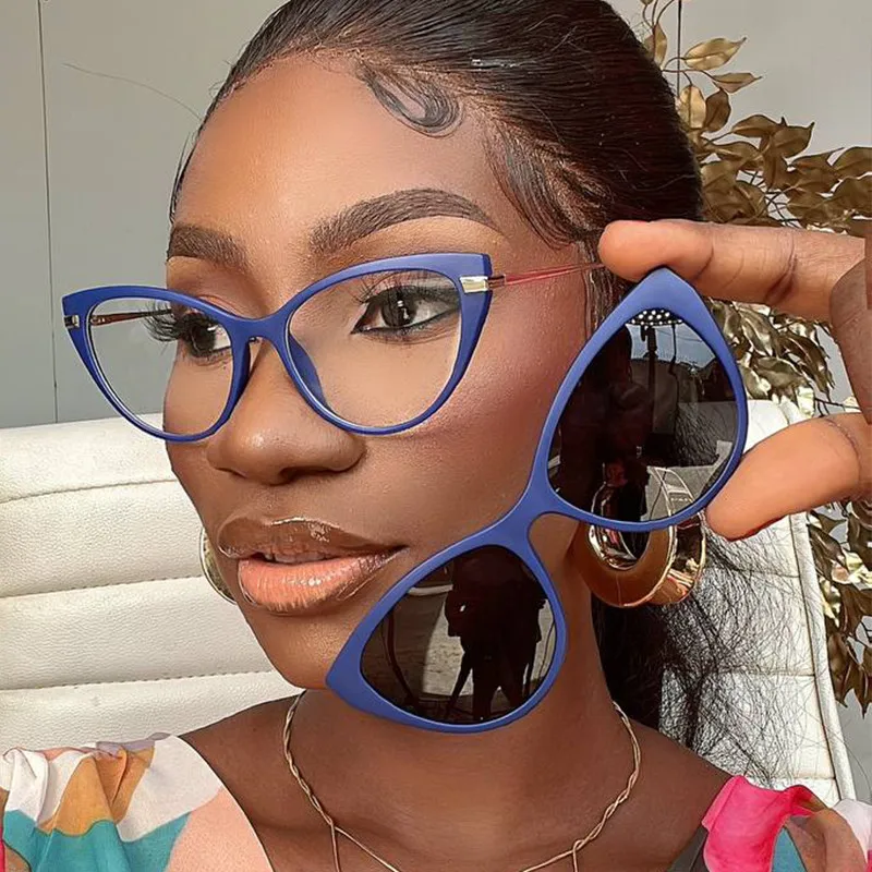 Brand Fashion Nearsighted Glasses Women White Cat Eye Polarized Sunglasses Spring TR90 Prescription Eyeglasses Clips On Glasses 2