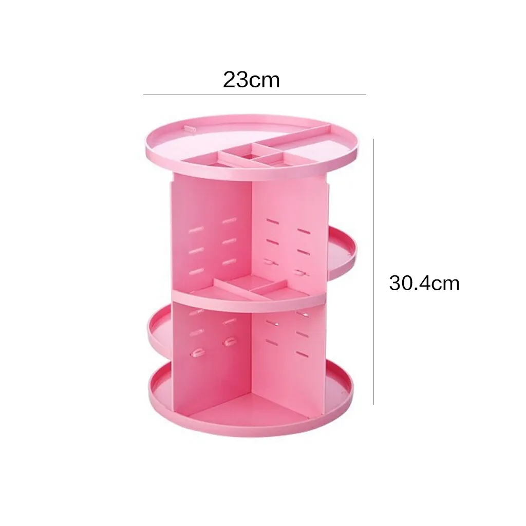 Rotating Makeup Shelf Organizer Fashion 360-Degree Cosmetic Storage Box Brush Holder Jewelry Case Detachable 6