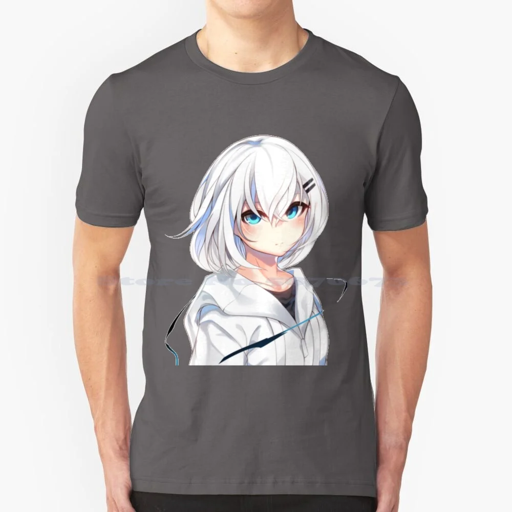 Snowie T Shirt 100% Cotone Tee Belugas Friends Snowie Beluga Anime Girl Da Beluga Cat Snowie Anime Girl
