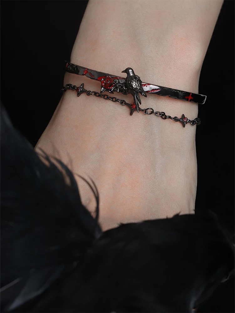 Raven Bracelet Dark Gothic Style For Women men's Jewelry Accessories Party Gifts 4