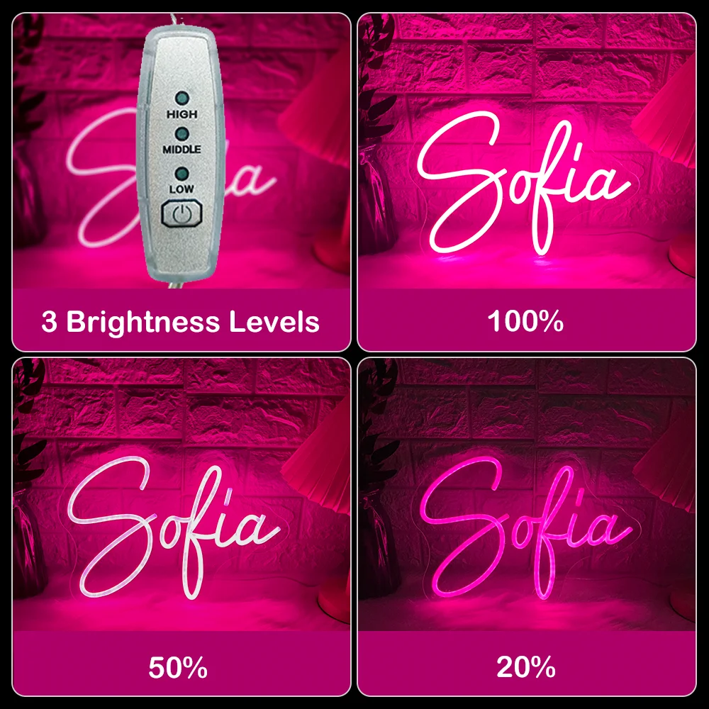 Yatvro - Segnale al neon personalizzato, con luci al neon e luci al neon per famiglia/compleanno/bar/matrimonio, personalizza il segno al neon dalle