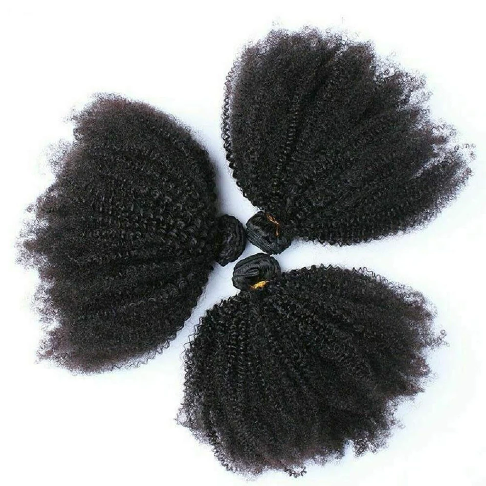 Afro Kinky Curly Bundles Human Hair Bundles Deal Brazilian 1/3 Afro Kinky Curly Hair Extensions Curly Human Hair Weave For Women - 2