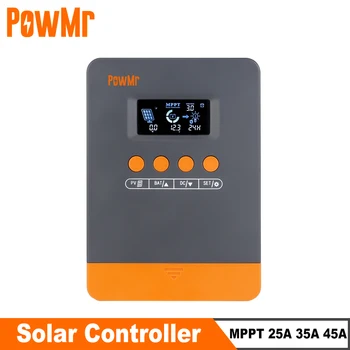 PowMr MPPT Solar Charge Controller 25A/35A/45A 12V 24V Auto Lifepo4 Battery Regulator, Max PV Input 100VDC 1