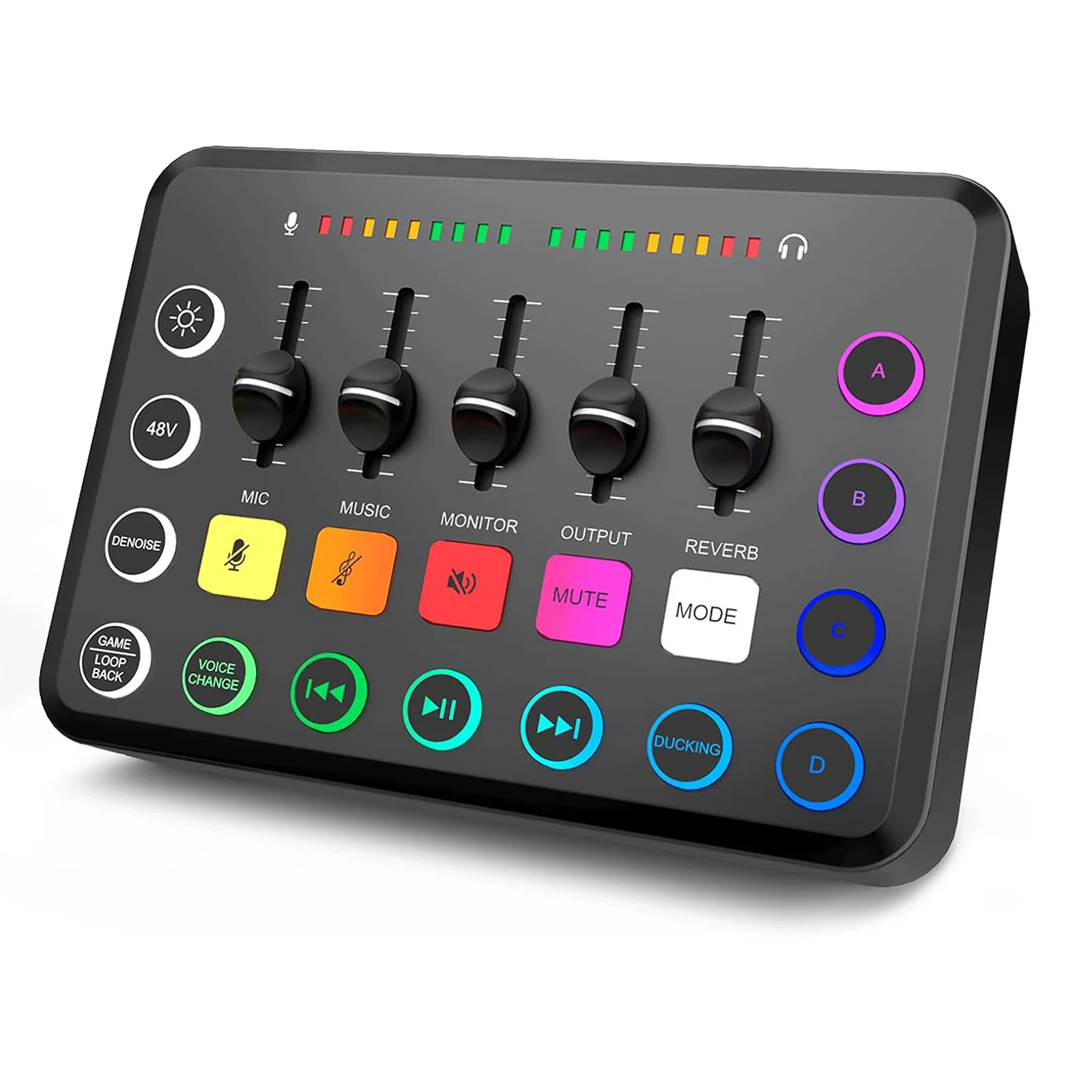 5-Channel Sound Audio Mixer F11 Sound Card Live Streaming for Game Voice Podcast