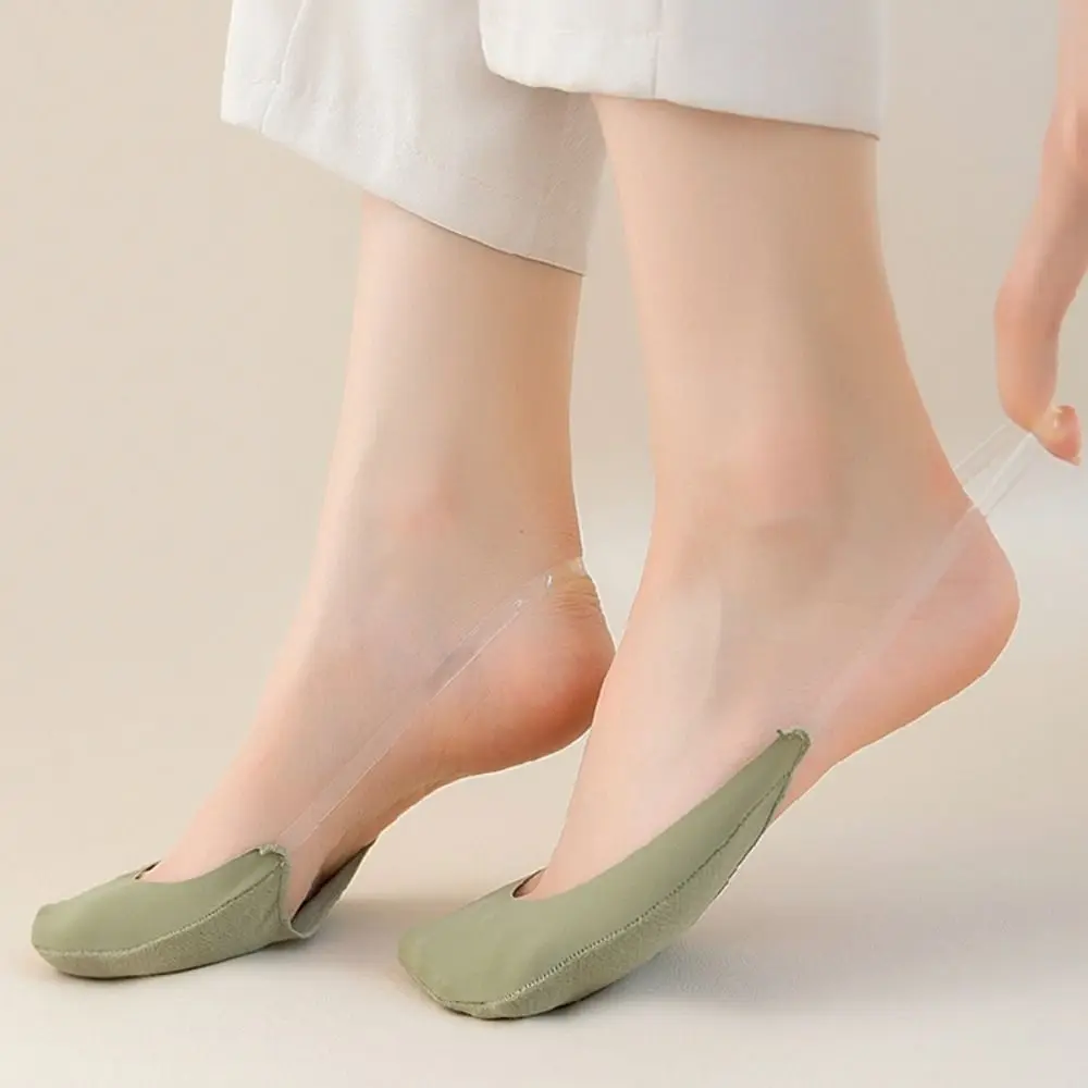 여성용 하프 팜 하이힐 양말, 뒤꿈치 없는 부드러운 면 미끄럼 방지 양말, 통기성 보트 양말, 5 켤레 패션
