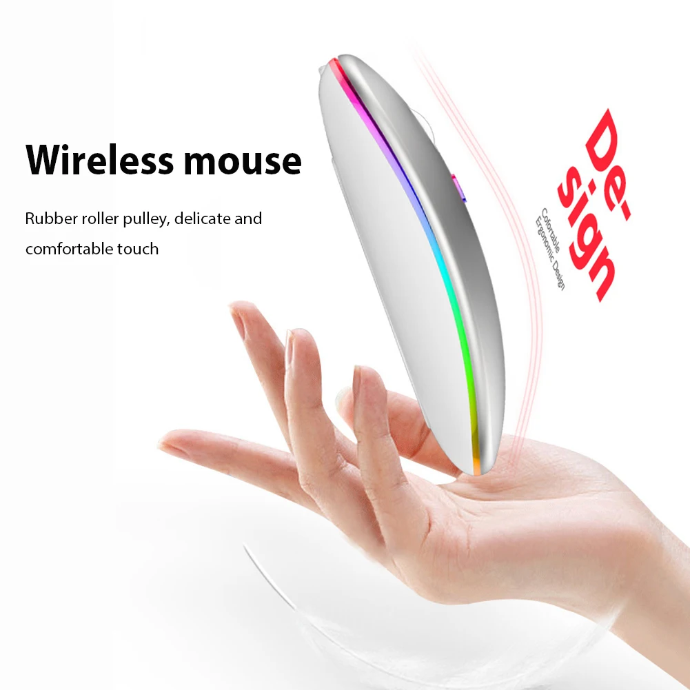 Rechargeable Optical Wireless Mouse Slient Button Ultra Thin Mini Optical Ultrathin USB 2.4G Mice for Computer Laptop Computer