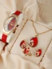 New 5pcs Set Watches Women Leather Band Ladies Watch Simple Casual Womens Analog WristWatch Bracelet Gift Montre Femme 1
