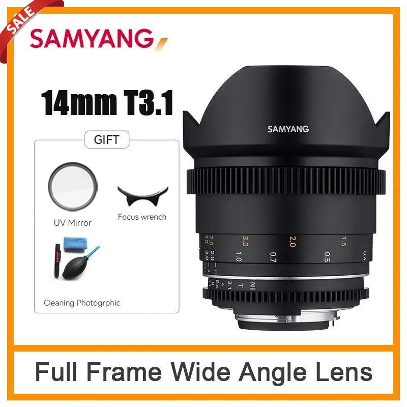 Samyang 14Mm T3.1 Cine Lenti Full Frame Vdslr Ultra Grandangolare Per Nikon F Sony E 4/3 Canon Ef Lunghezza Focale Fissa Segui Focus