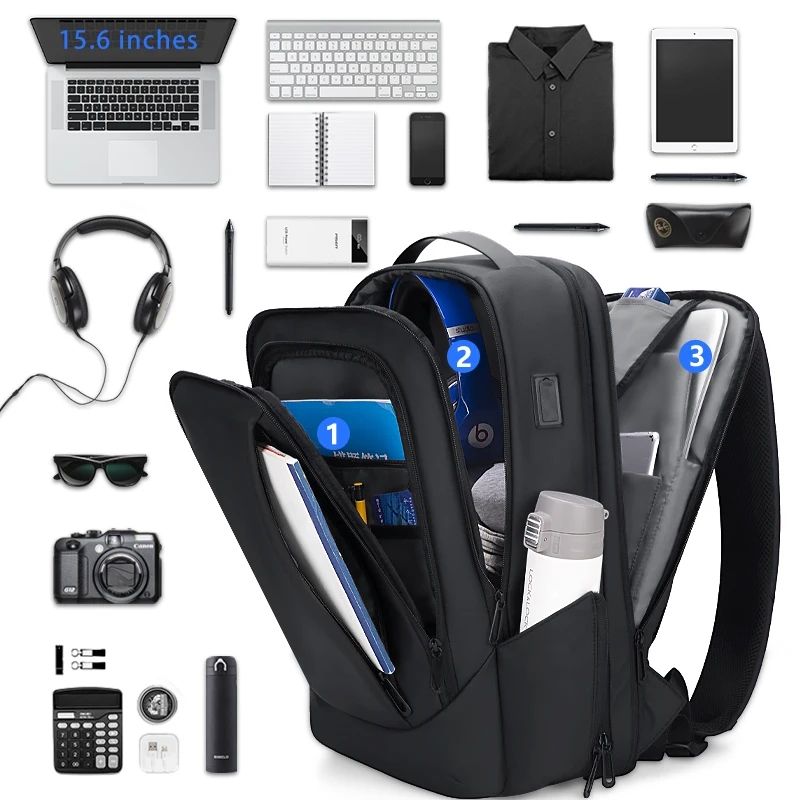 FENRUIEN 2022 Summer New Light Outdoor Travel Bag Multi-compartment Large-capacity Charging Waterproof 15.6-inch Laptop Bag 4