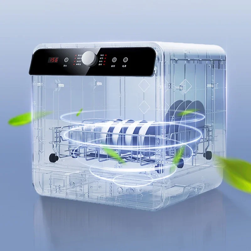 Dishwasher, Desktop Mini Compact, Fully Automatic Household 220V, Quick Installation and Dry, Integrated Wash, Dry and Storage