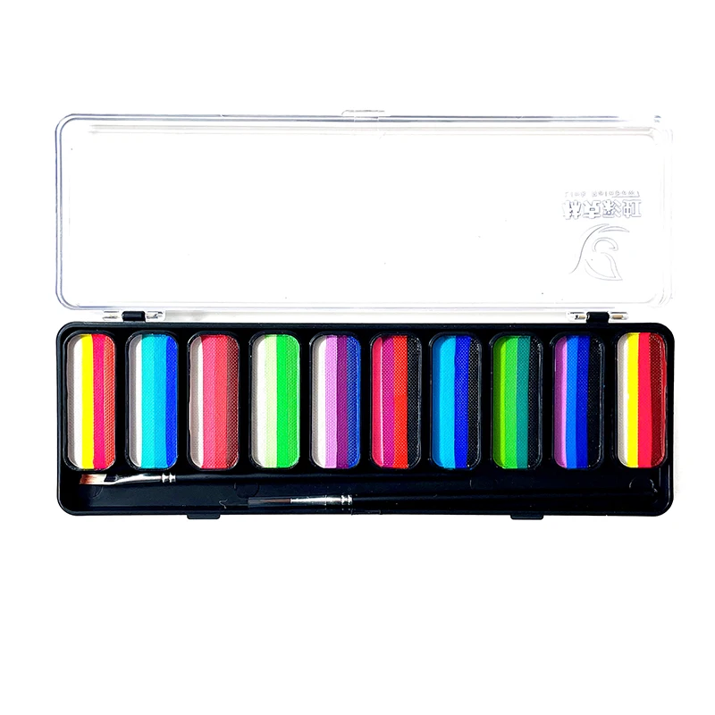 12 Color Face Painting Body Art Makeup With Brush Palette Bride Modeling Role Play Halloween Grimace 6
