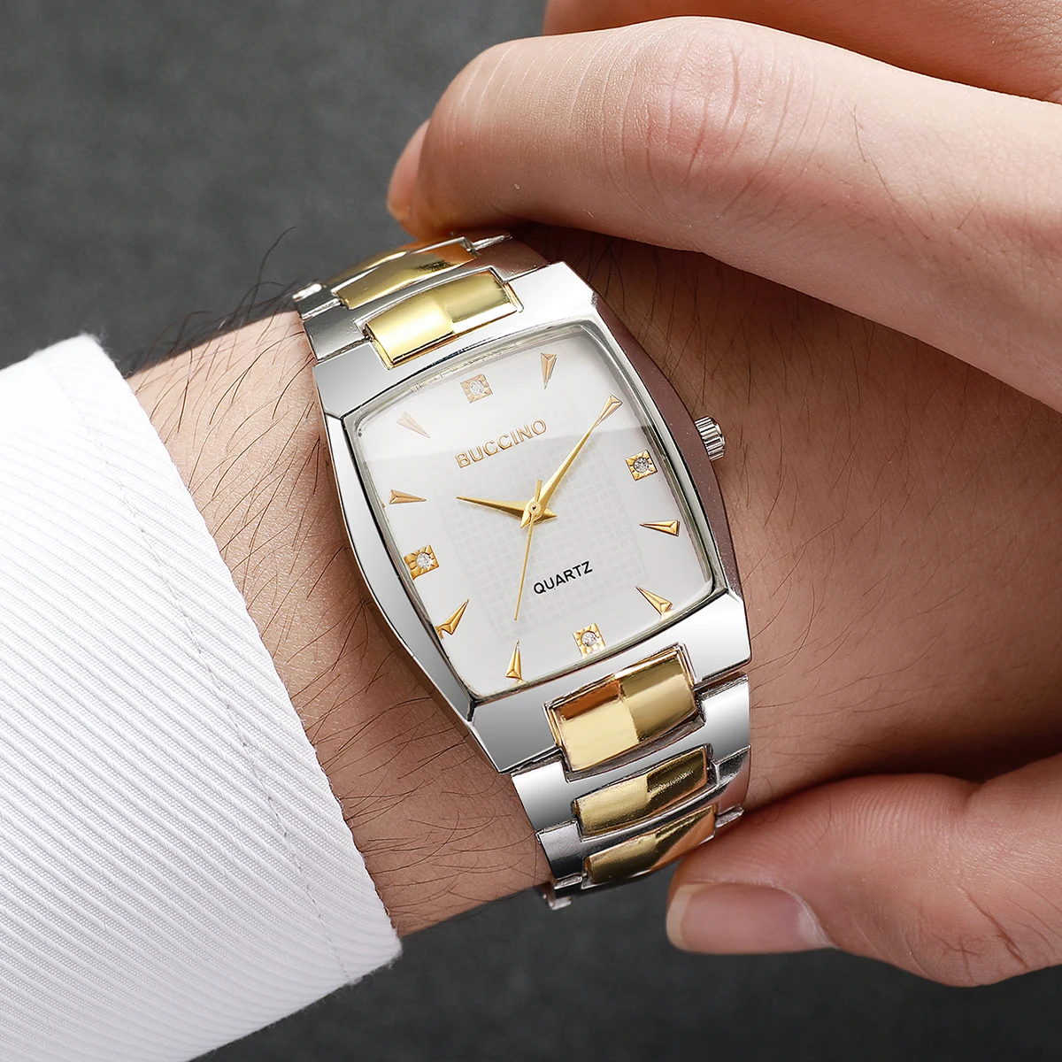 ساعات رجال الأعمال الفاخرة موضة مستطيل الهاتفي كوا...