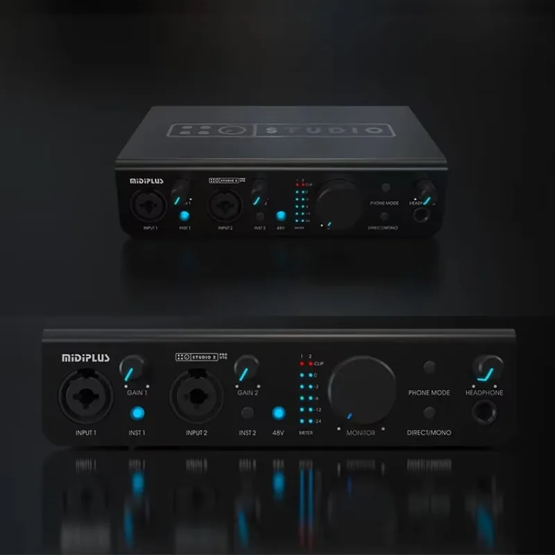 Studio 2 Pro OTG 전문 오디오 인터페이스 악기 액세서리 용 24bit 192kHz USB 녹음 사운드 카드