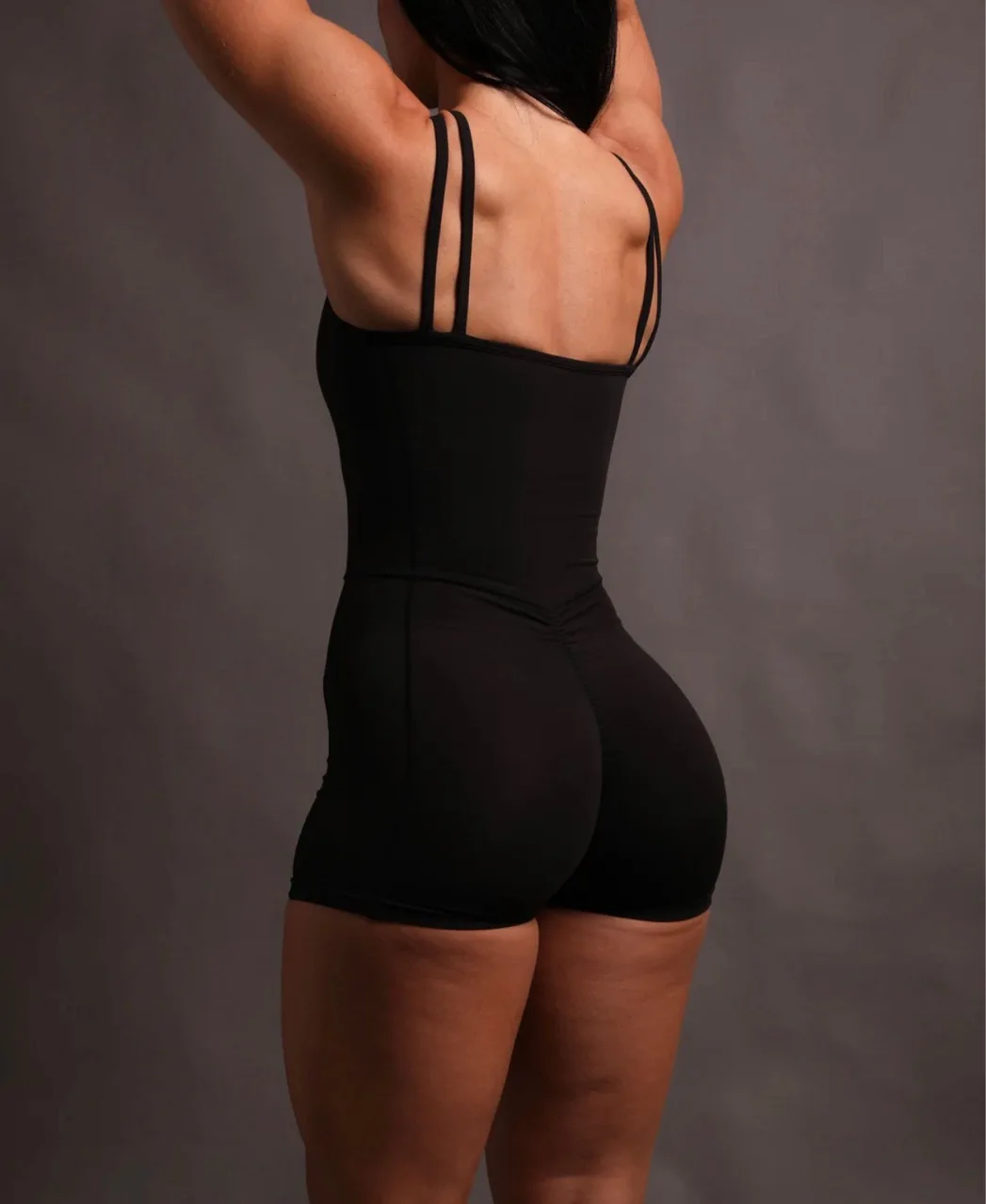 Darc Women Energy Bodysuit Wolf Head Sport Vertical Hardcore Black Fitness Suit Double Shoulder Belt Nude Feel Hip Lift Clothing