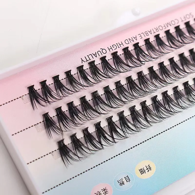 Description Picture 6 of item3Rows 120/60/48 Bundles Eyelash Extension Natural Russian Volume Faux Cils Lash Individual 10/20/40D Cluster False Lashes Makeup