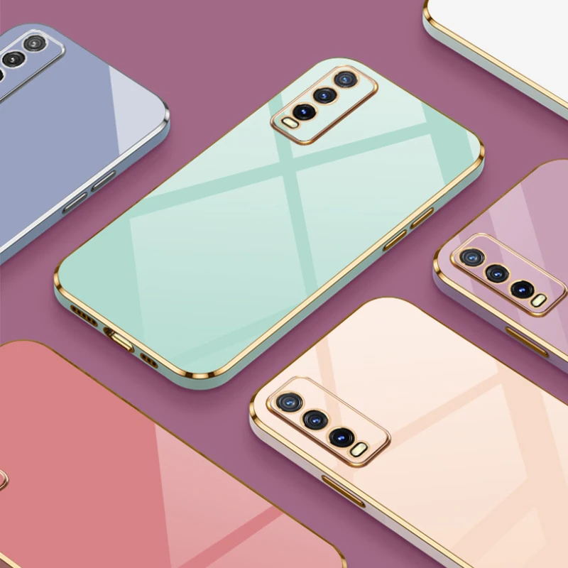 Luxury Square Plating Shockproof Back Cover