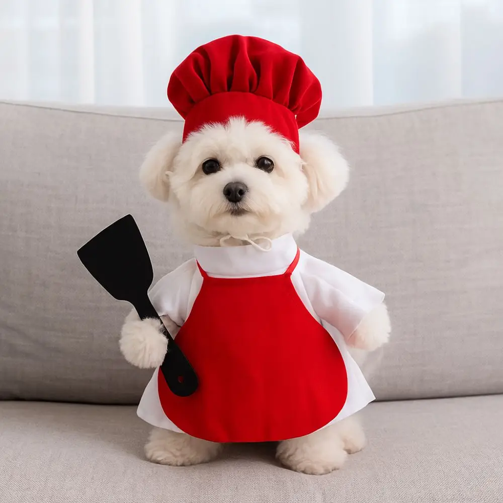 Description Picture 5 of itemPet Supplies Washable Porch Geese Clothes Cartoon Adjustable Chef Geese Outfit Secure Goose Cosplay Clothes Holiday