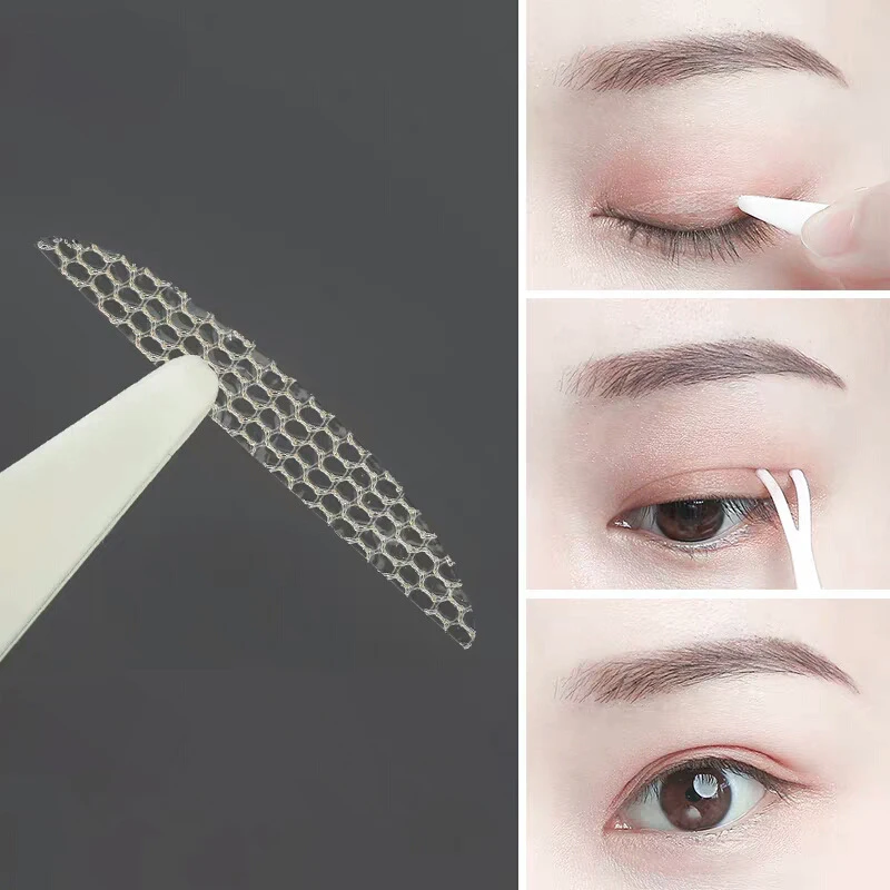 

Sdotter 240pcs Lace Mesh Design Double Sides Eyelid Stickers Glue Free Natural Eyelid Paste Creased Eyelid Tape Makeup Tools